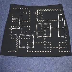NWOT! JEWELED, BEADED BLACK MINI SKIRT!